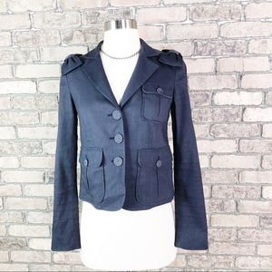 Rebecca Taylor Jacket With Bows Moody Blue Blazer